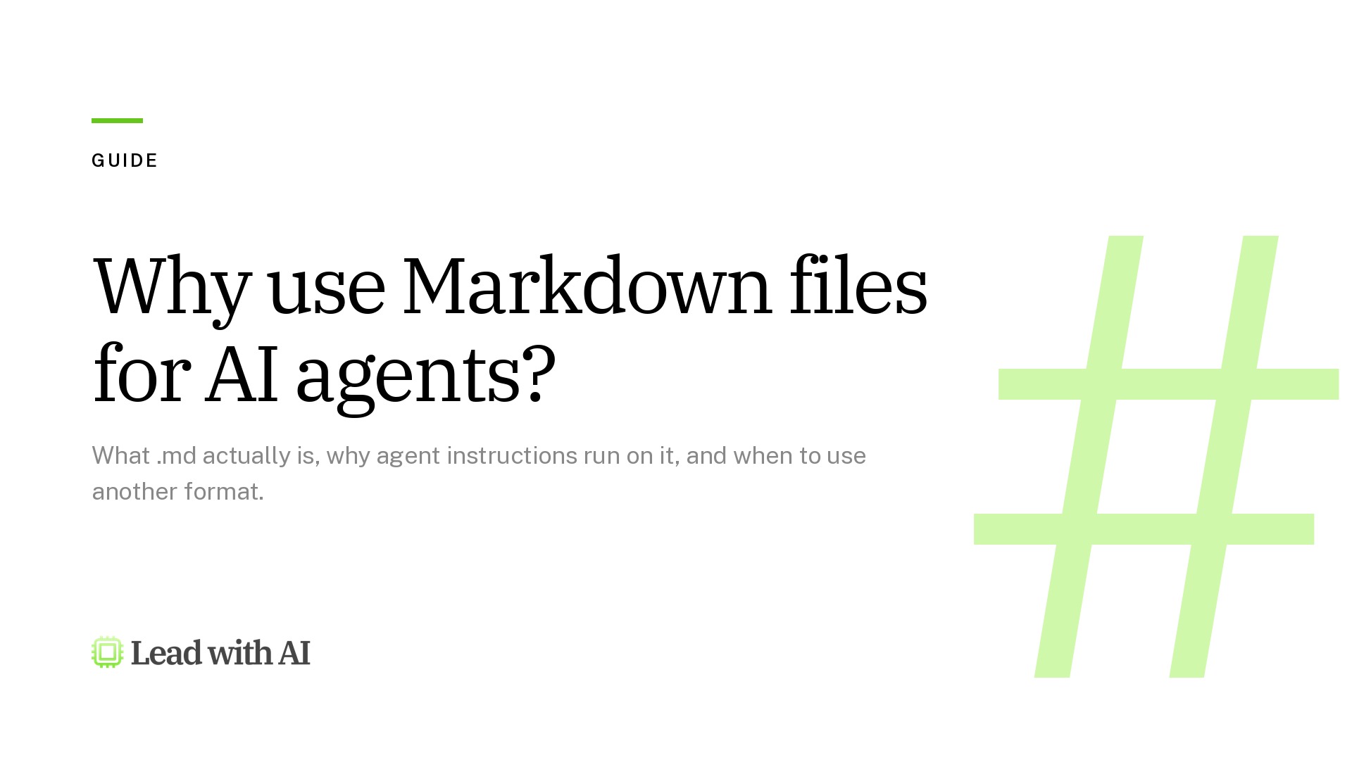Why Use Markdown Files for AI Agents? A Practical Guide to .md