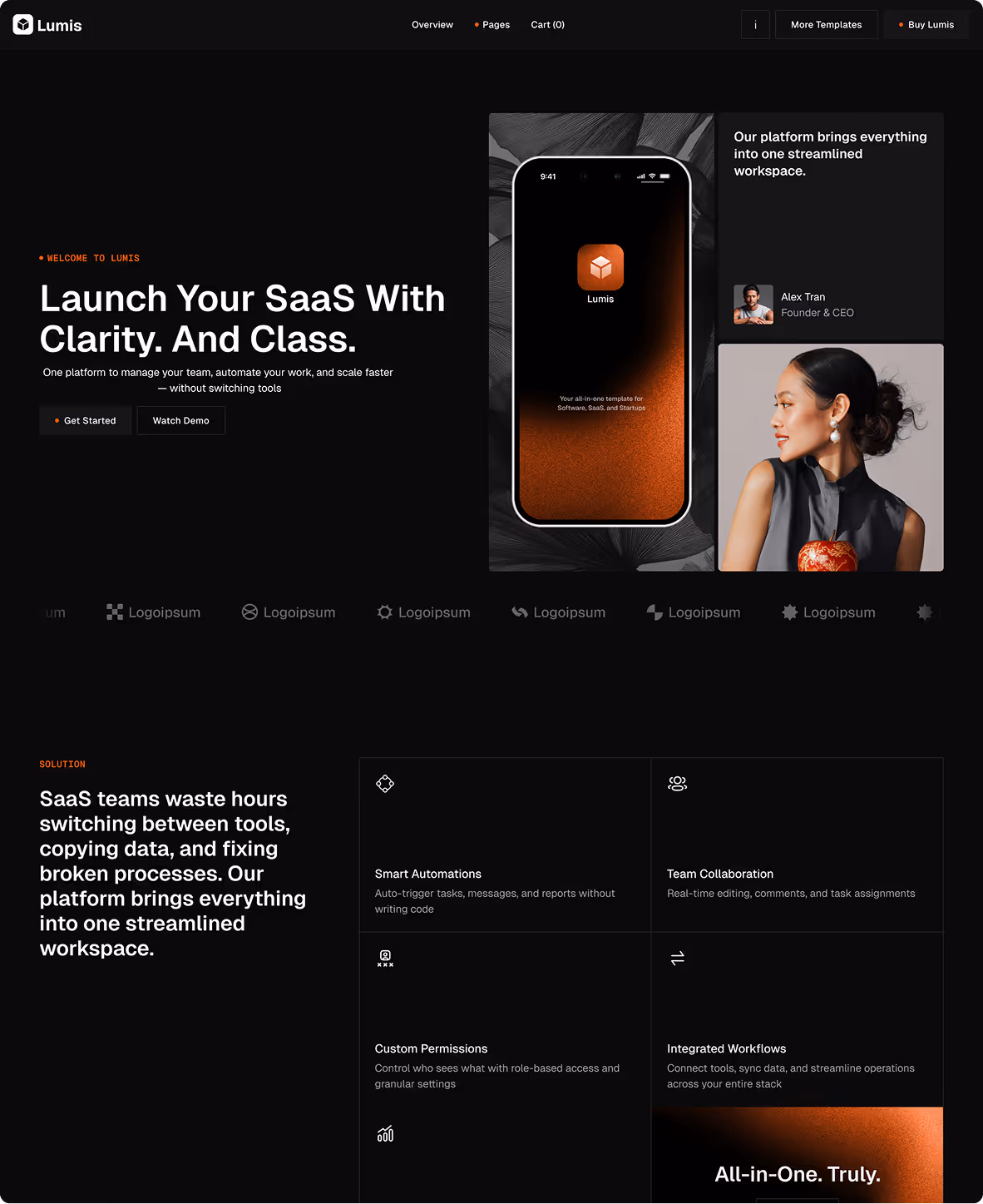 SaaS  startup software Webflow template 