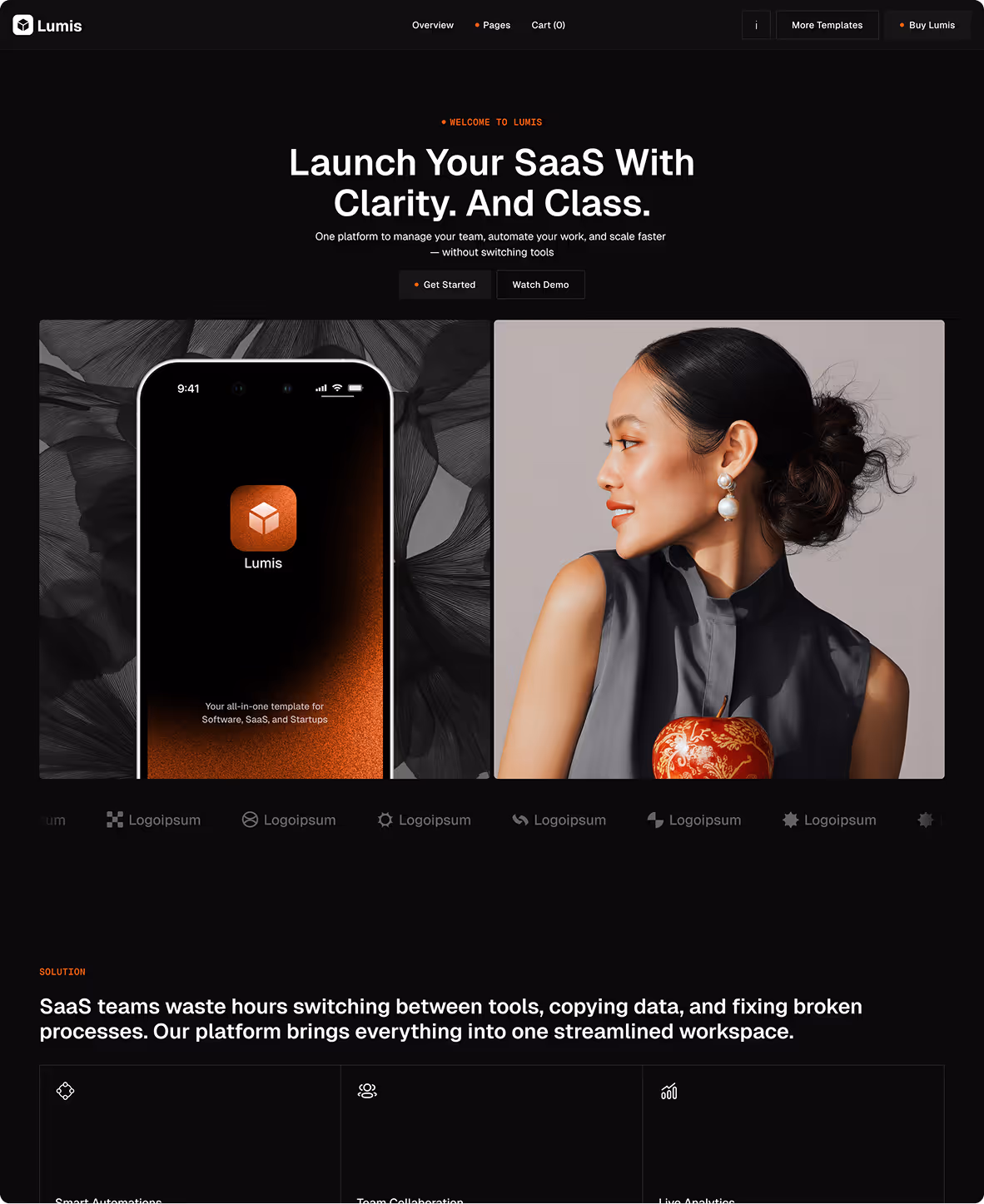 SaaS  startup software Webflow template 