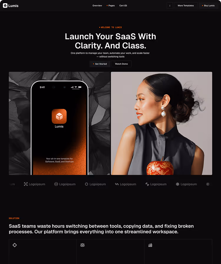 SaaS  startup software Webflow template 