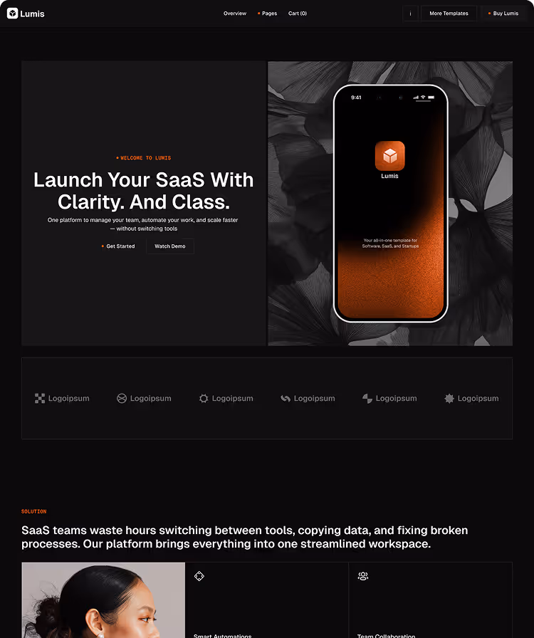 SaaS  startup software Webflow template 