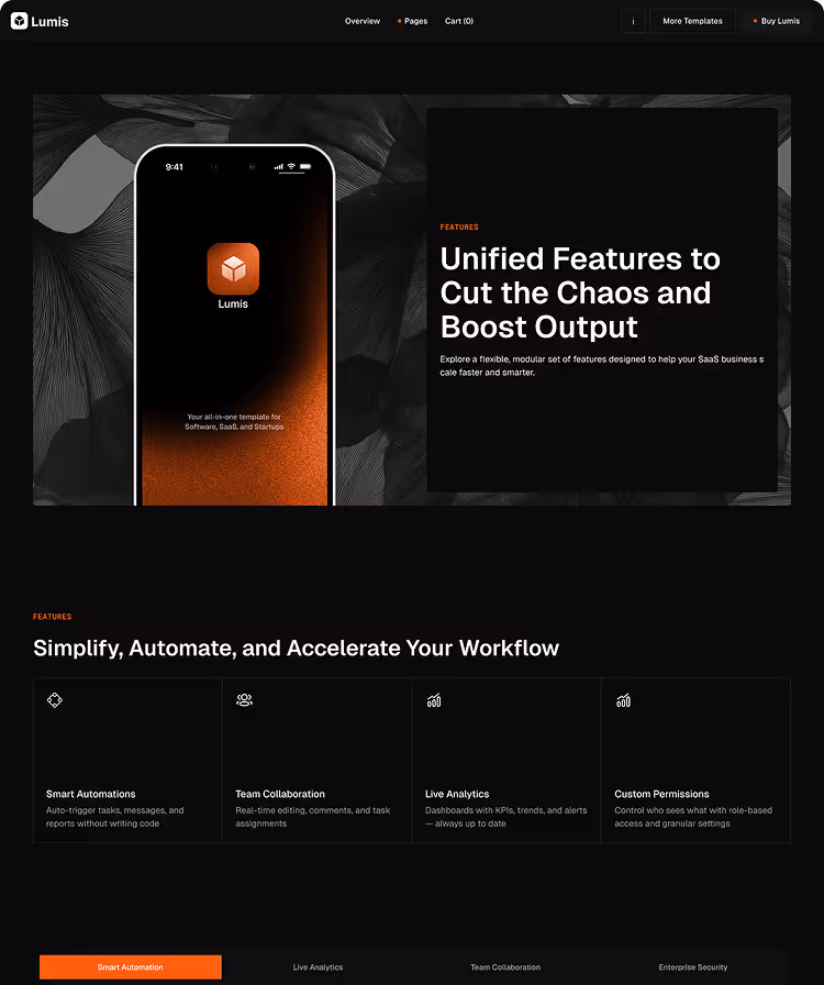 SaaS  startup software Webflow template 