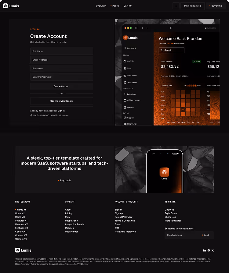 SaaS  startup software Webflow template 