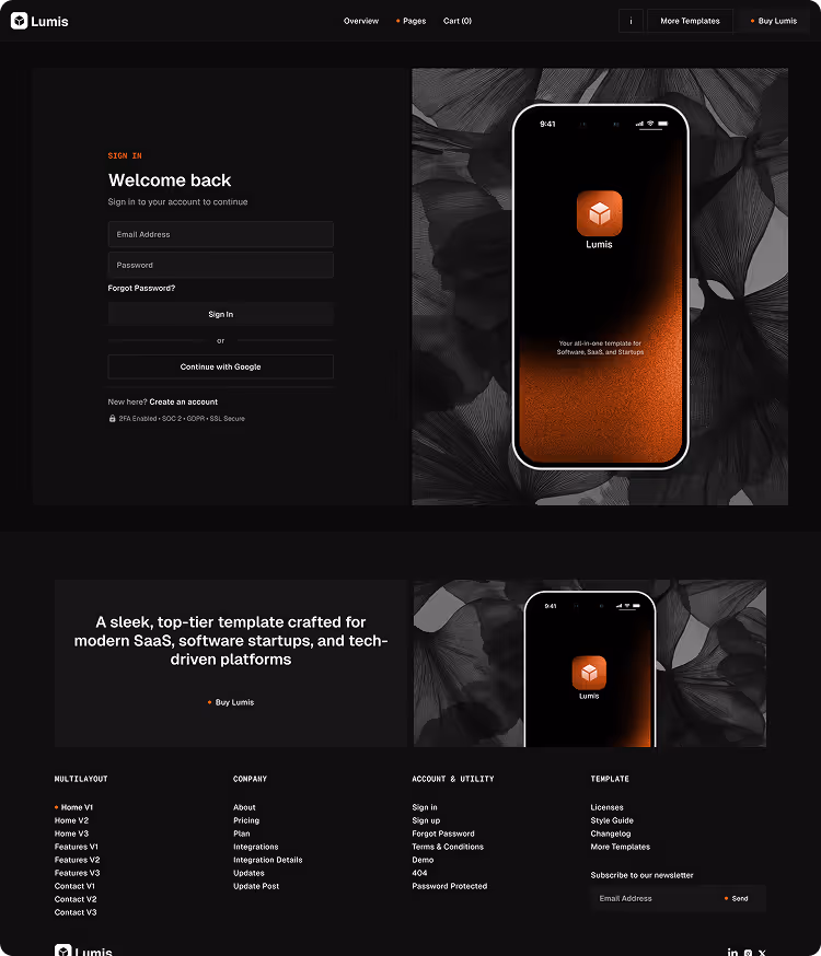SaaS  startup software Webflow template 