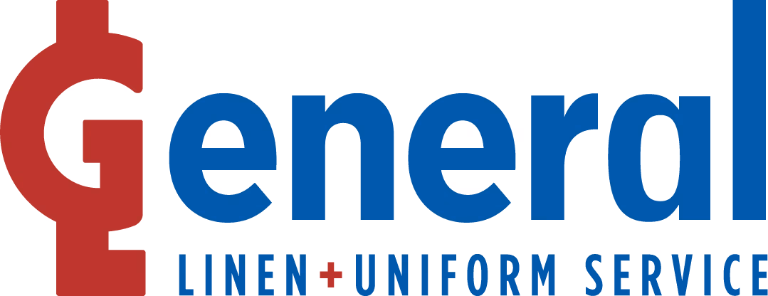 General Linen + Uniform Service logo with stylized G in red and the rest of the text in blue.