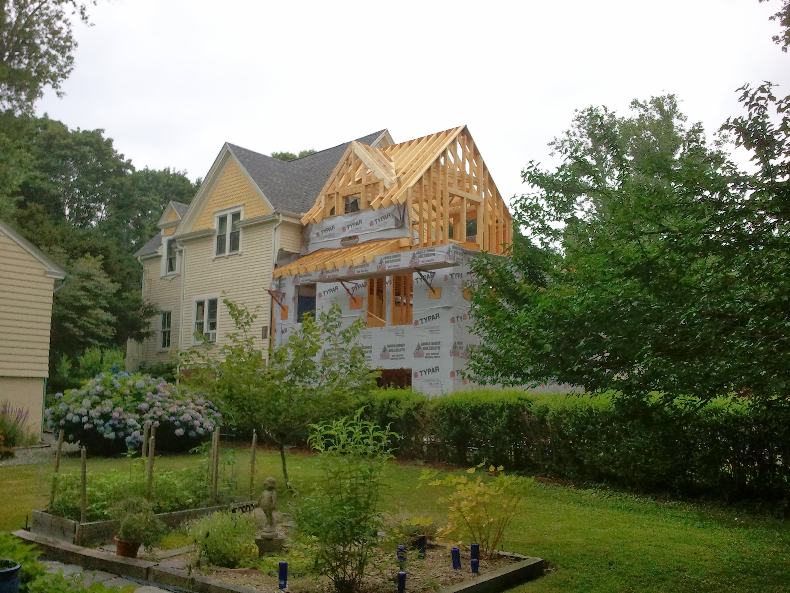 Garage addition in progress