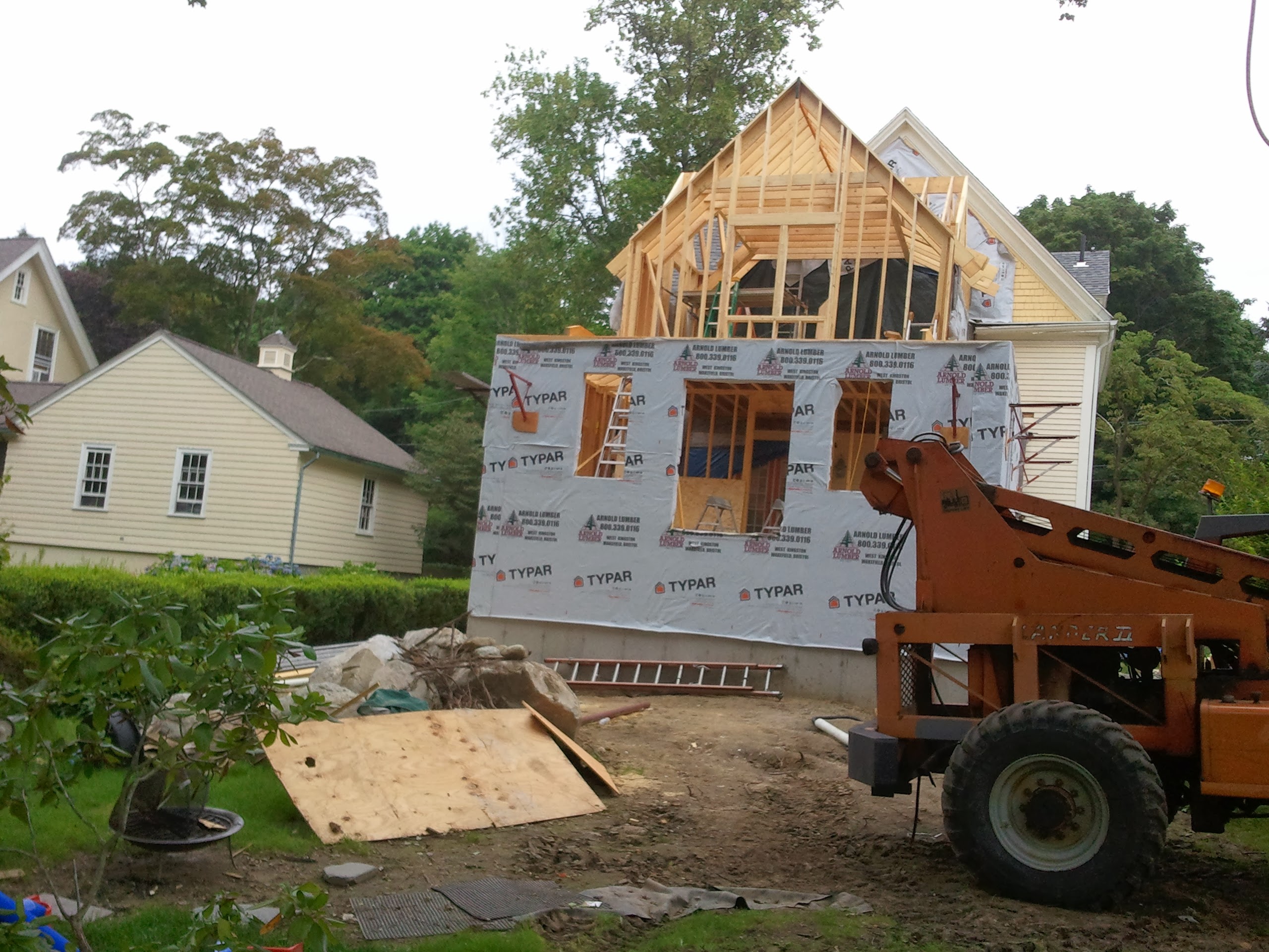 Garage addition in progress