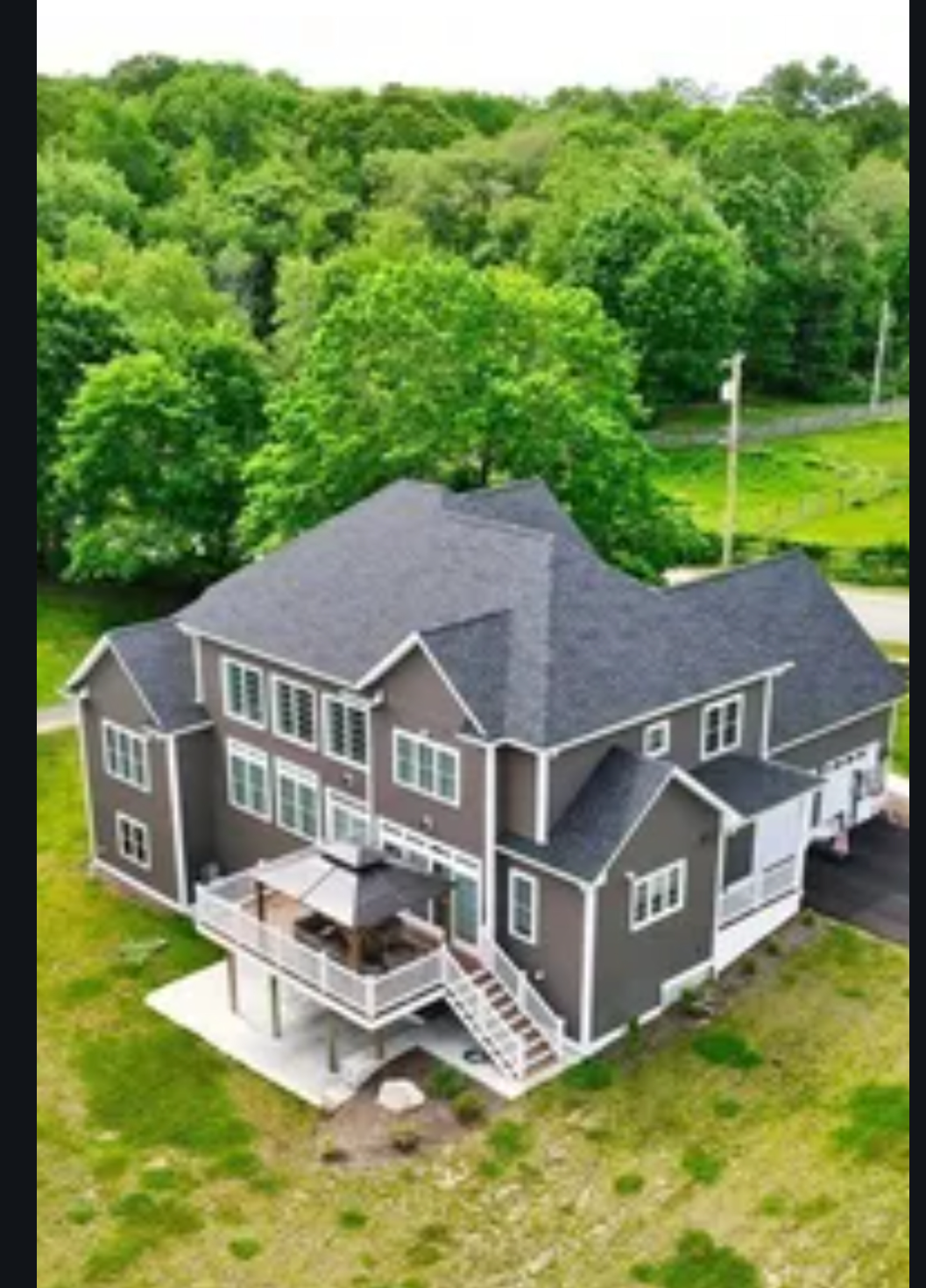 Complete house build aerial view