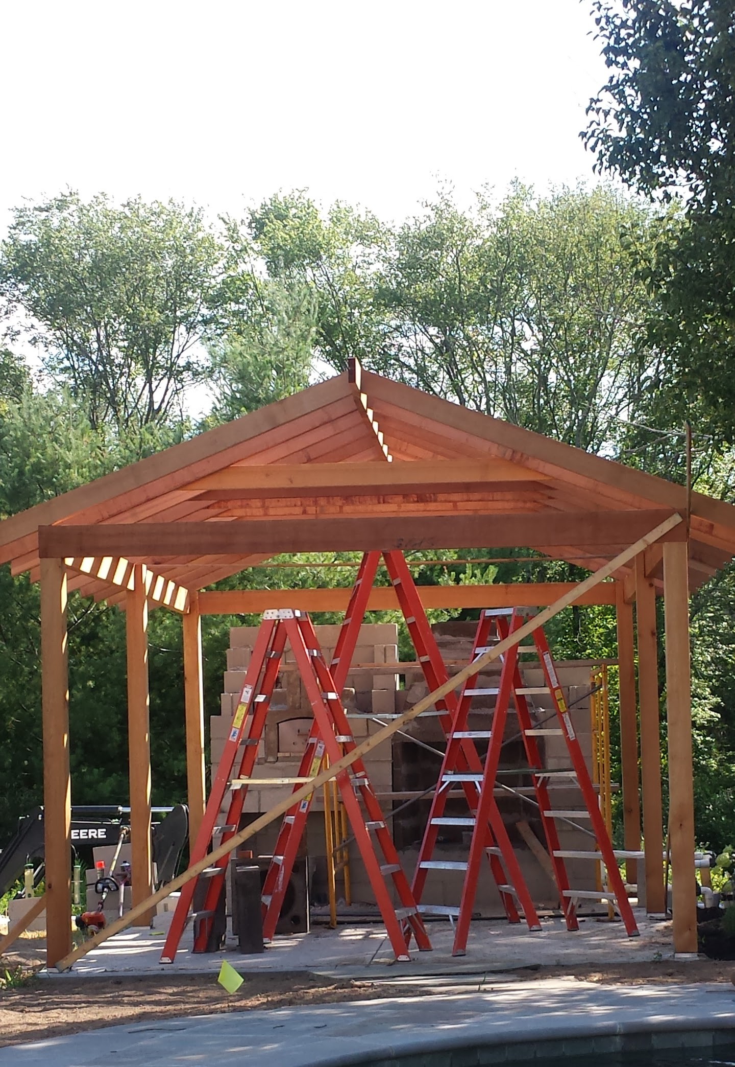 Outdoor pavilion in progress
