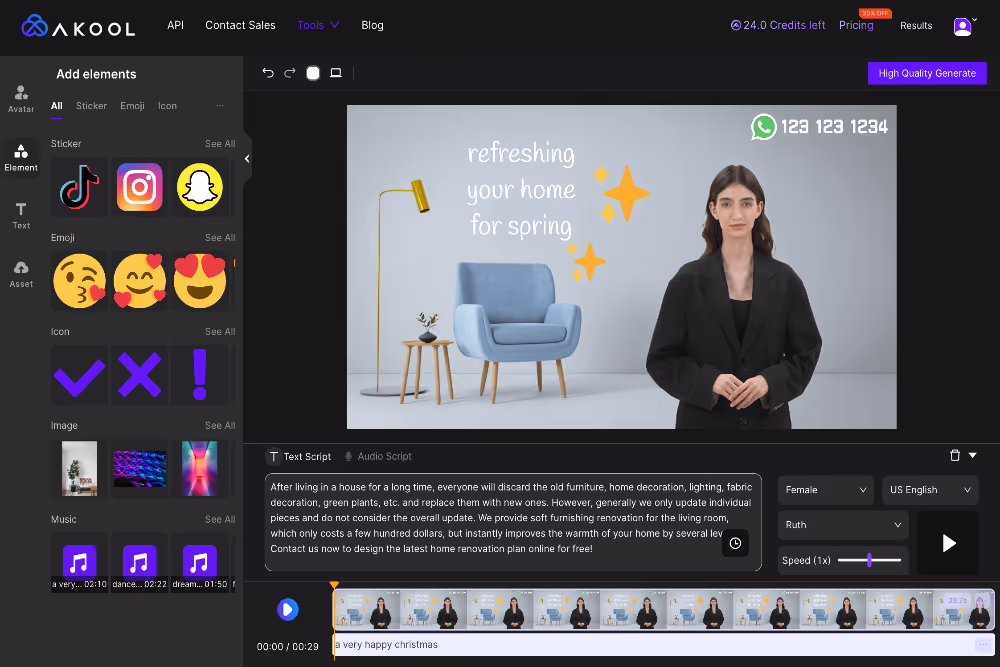 Customize the talking avatar