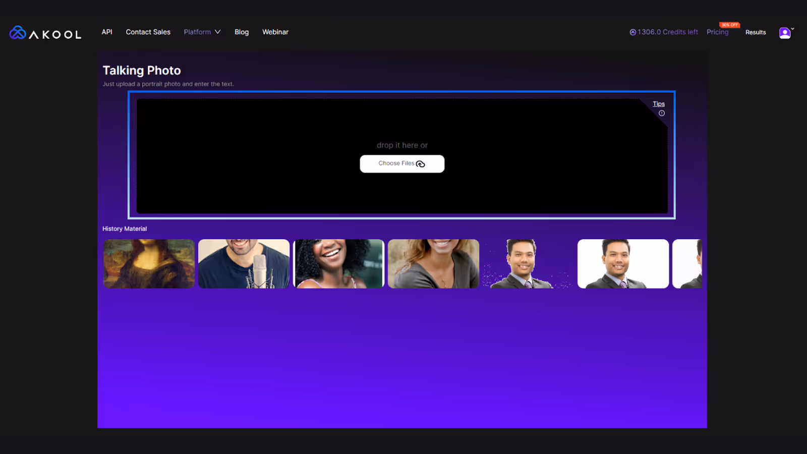 Uploading AI avatar to akool’s photo tool