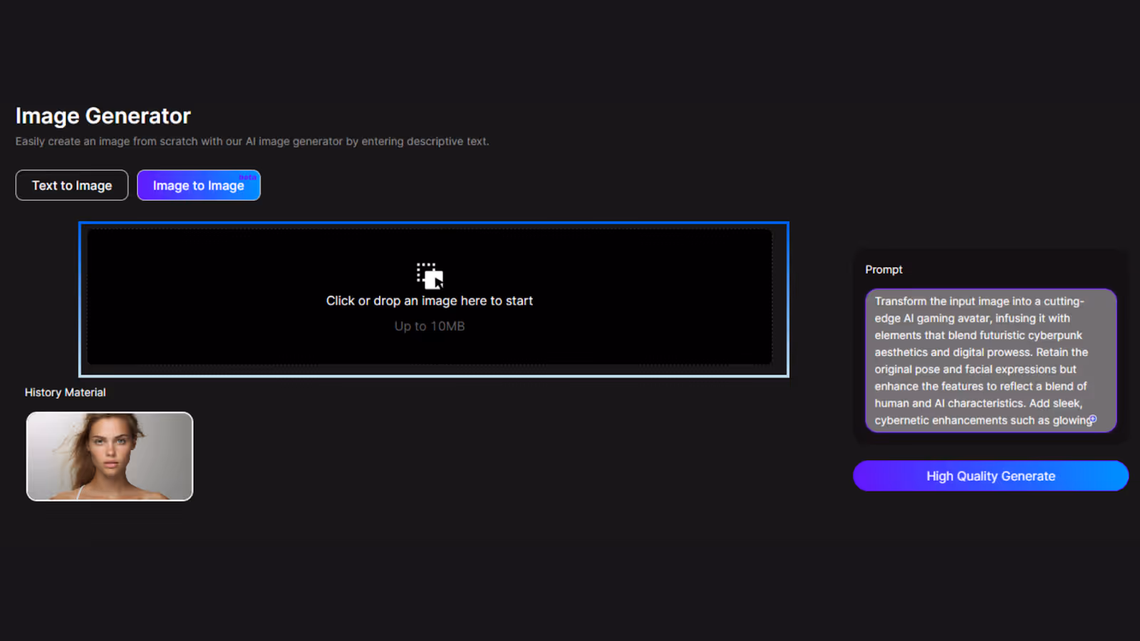 uploading image from computer into akool for custom AI avatar