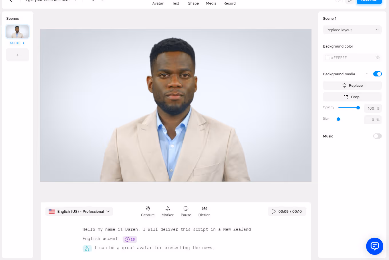 synthesia text to video feature