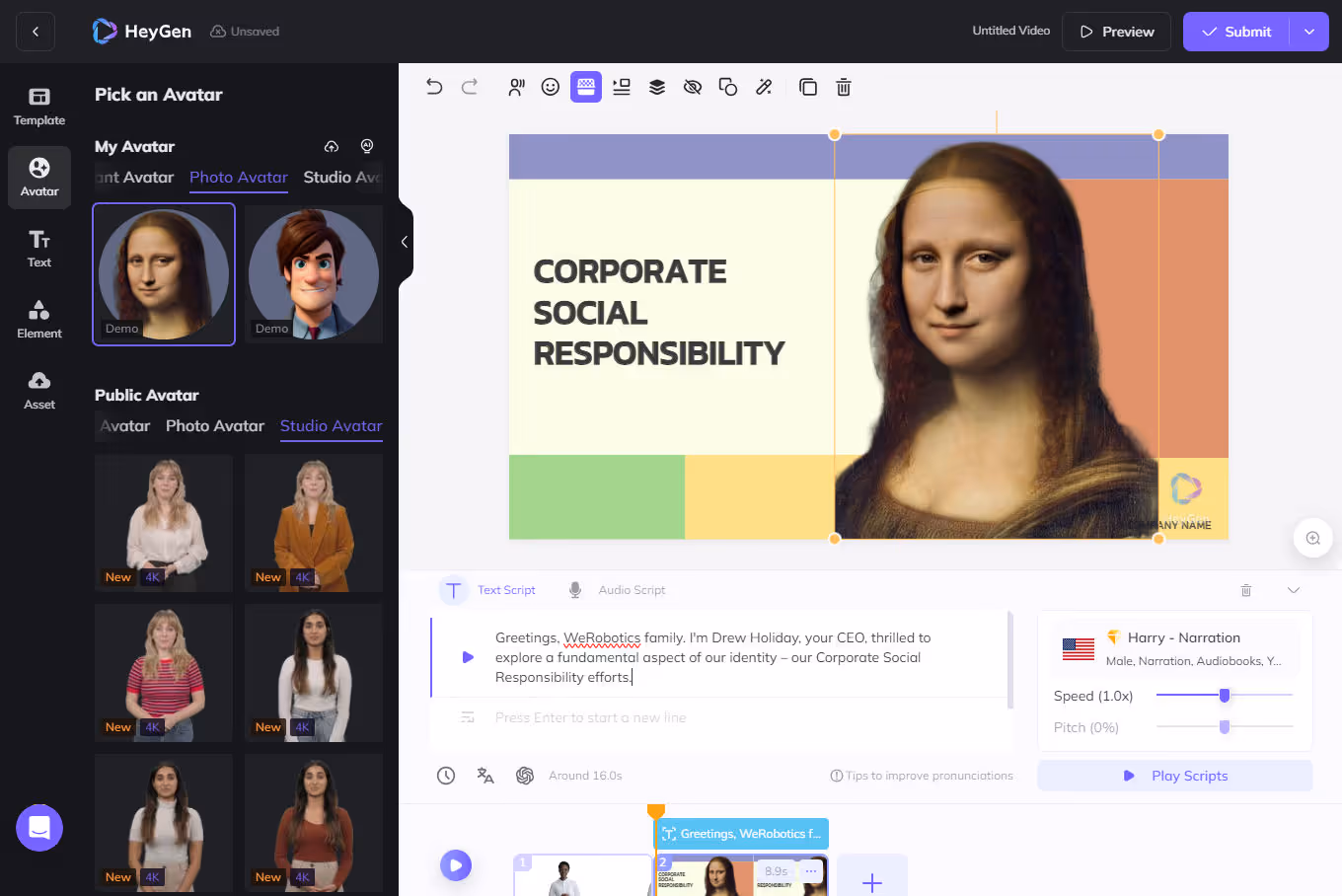 another comparative screenshot of heygen's user dashboard