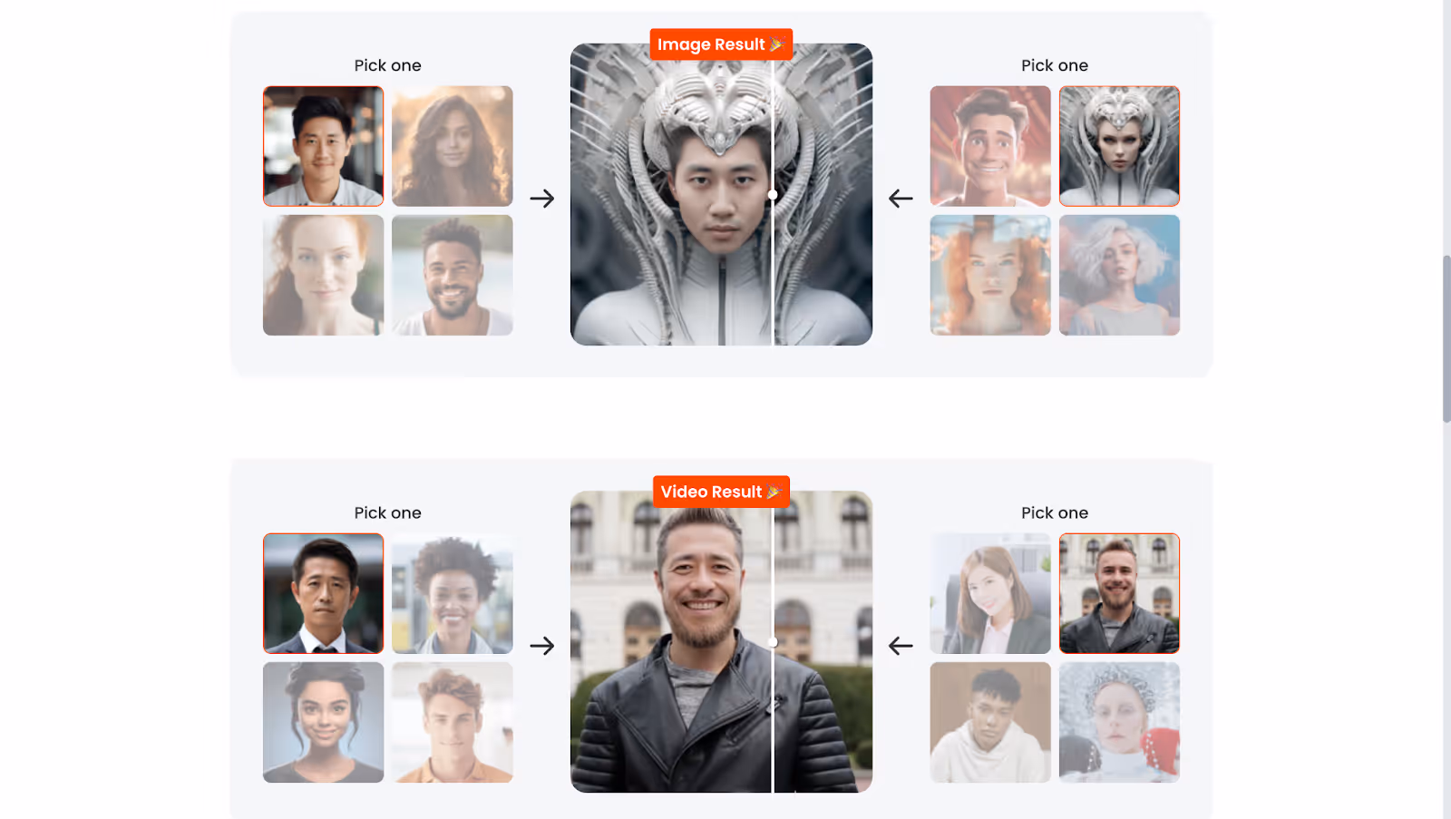 Design face swap tool with different face available
