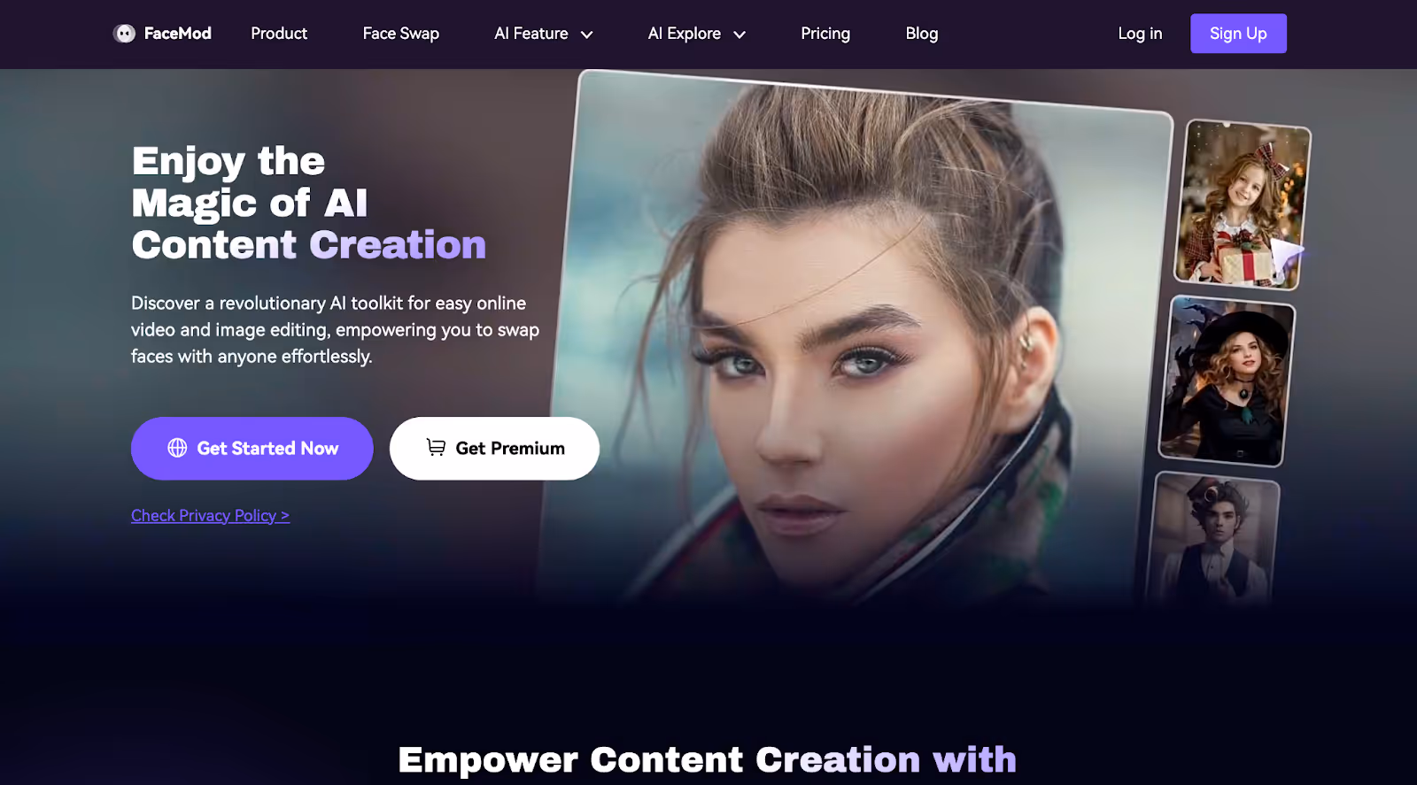 FaceMod face swap website homepage