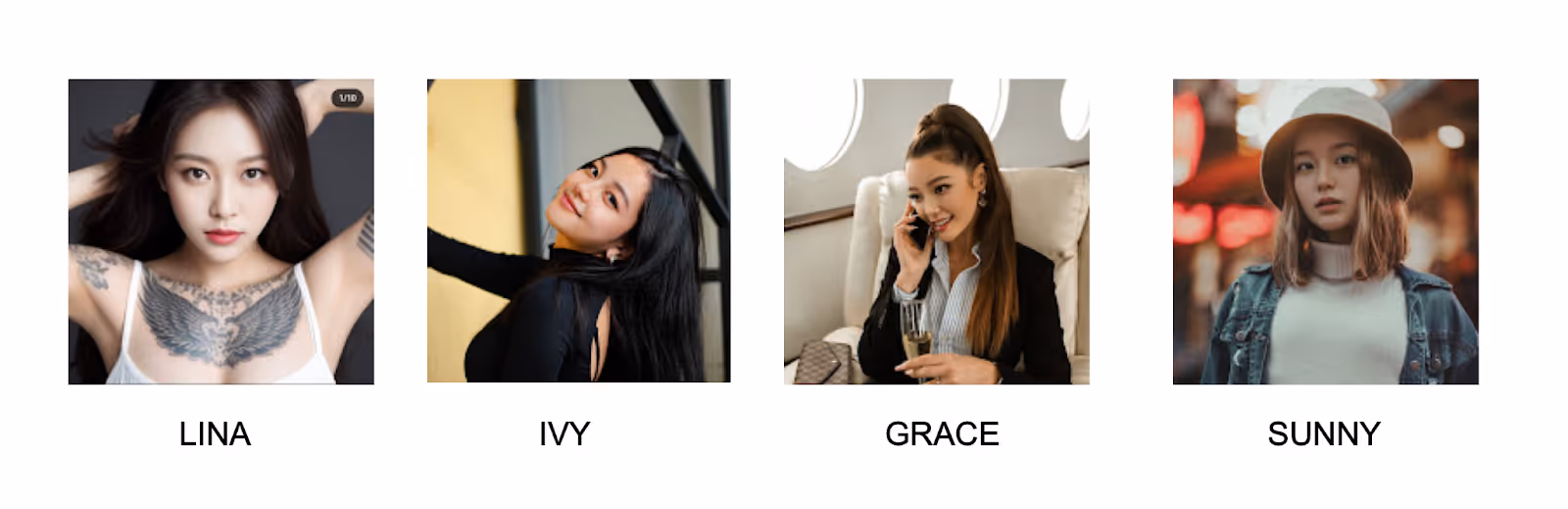 a list of Ai generated influencers
