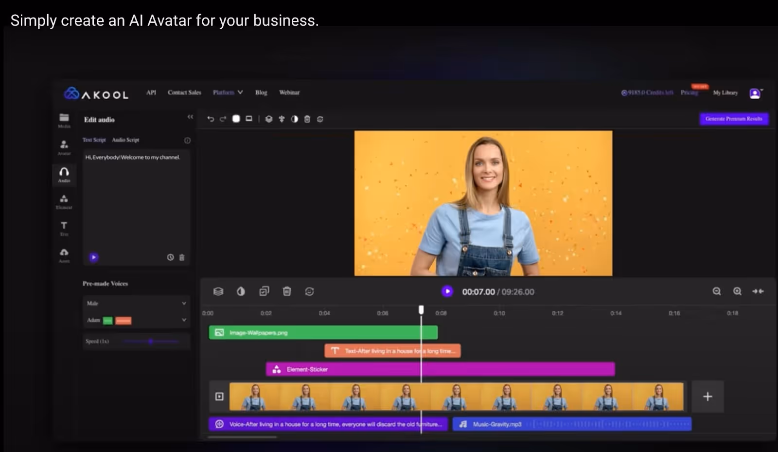 Akoo new generative api avatar creation tool
