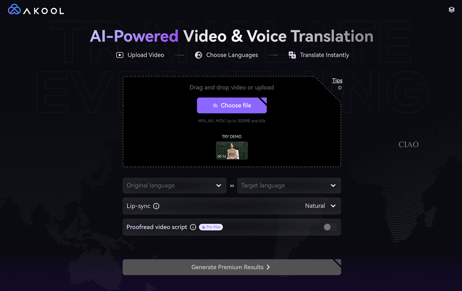 AKOOL voice and video translation