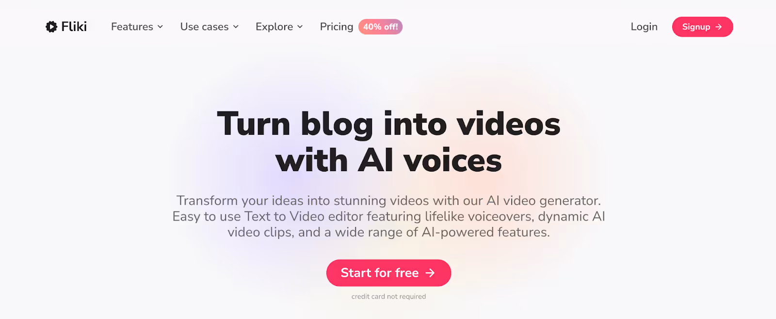 fliki homepage