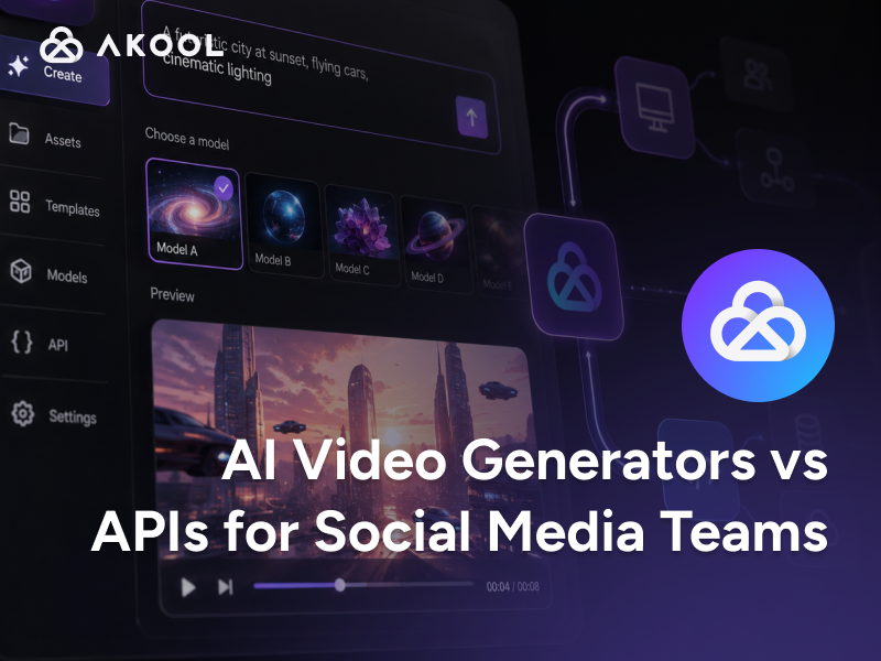 Générateurs de vidéo IA vs API pour les équipes réseaux sociaux