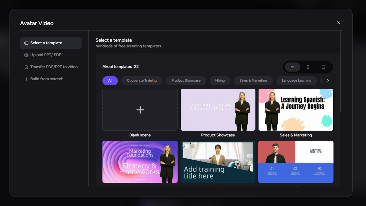 AKOOL Avatar Video avatar and voice settings for brand consistency