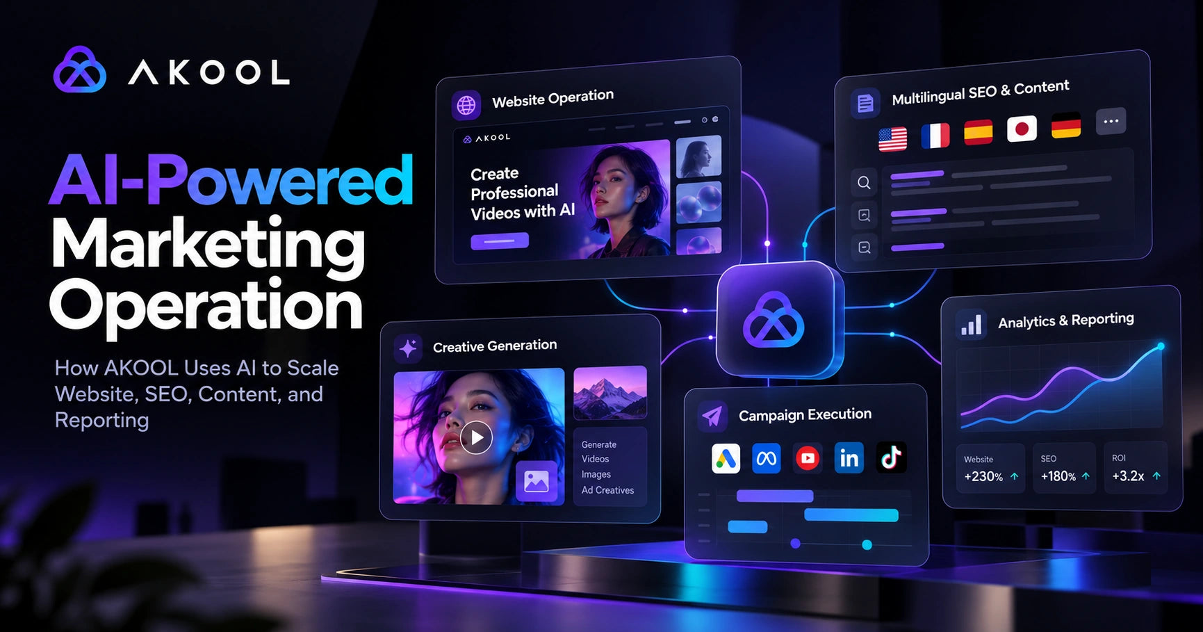 AKOOL AI-powered marketing operation editorial cover artwork
