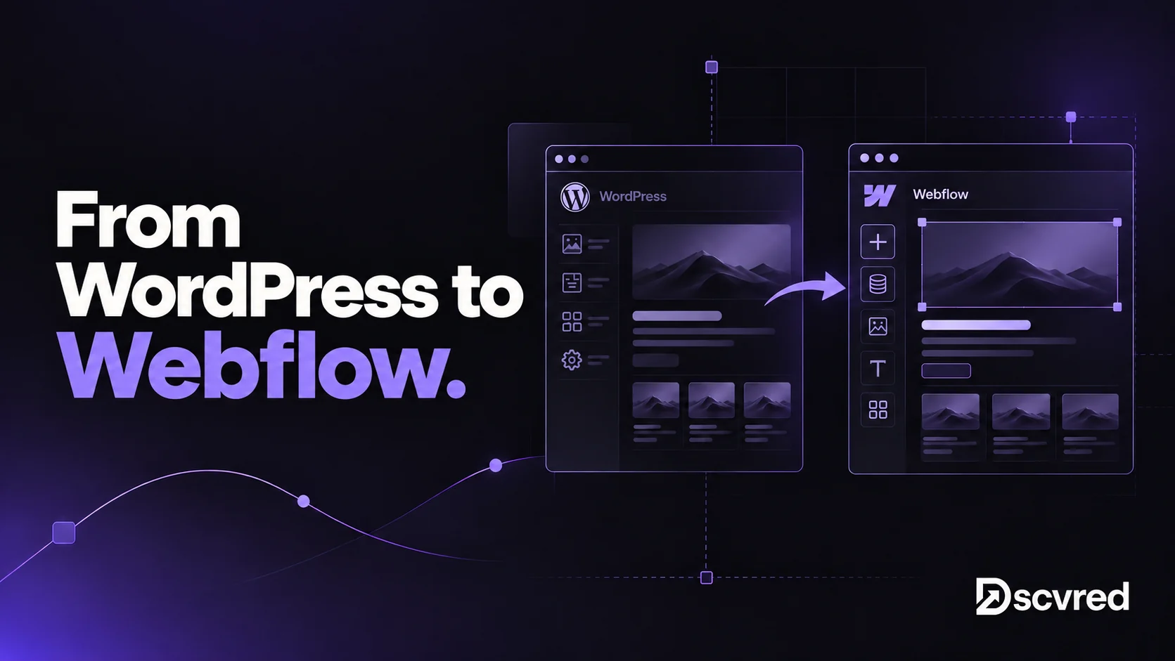 From WordPress to Webflow cover showing a WordPress site being moved into Webflow