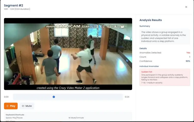 ChildSafe Vision distress detection review with CCTV footage and AI analysis results.