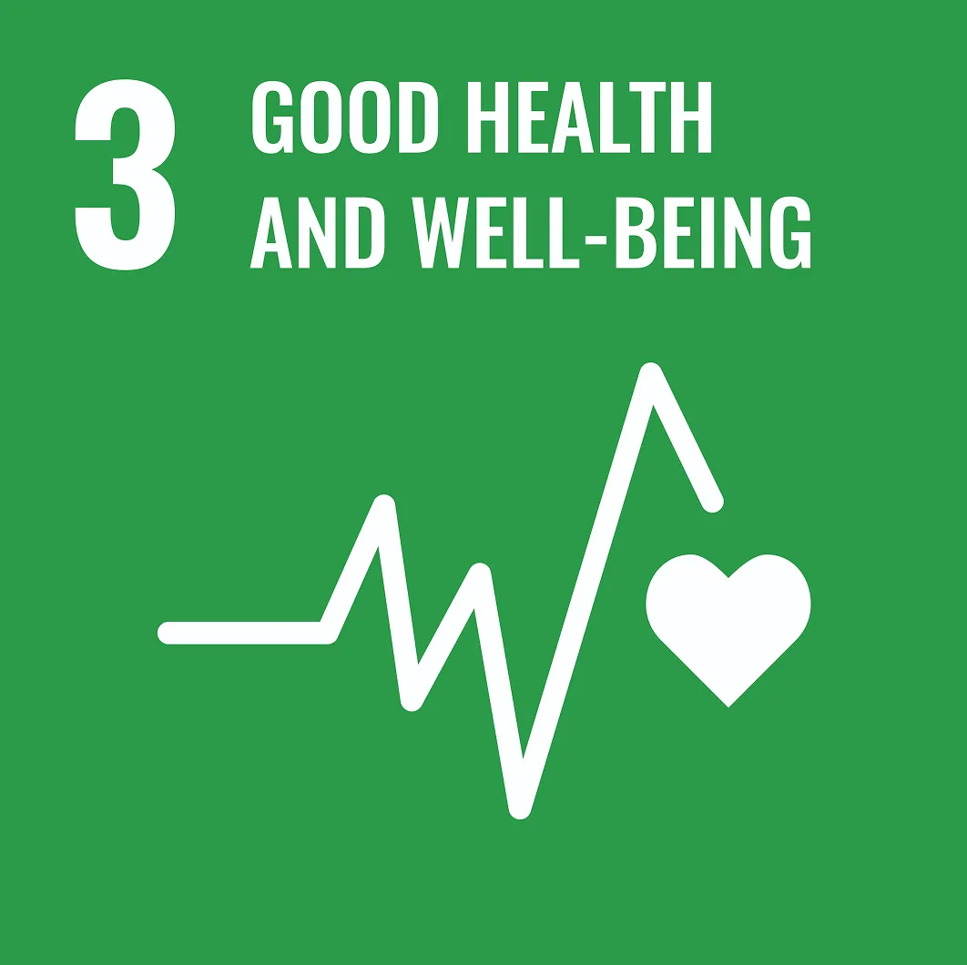 Heartbeat line and heart icon representing good health and well-being