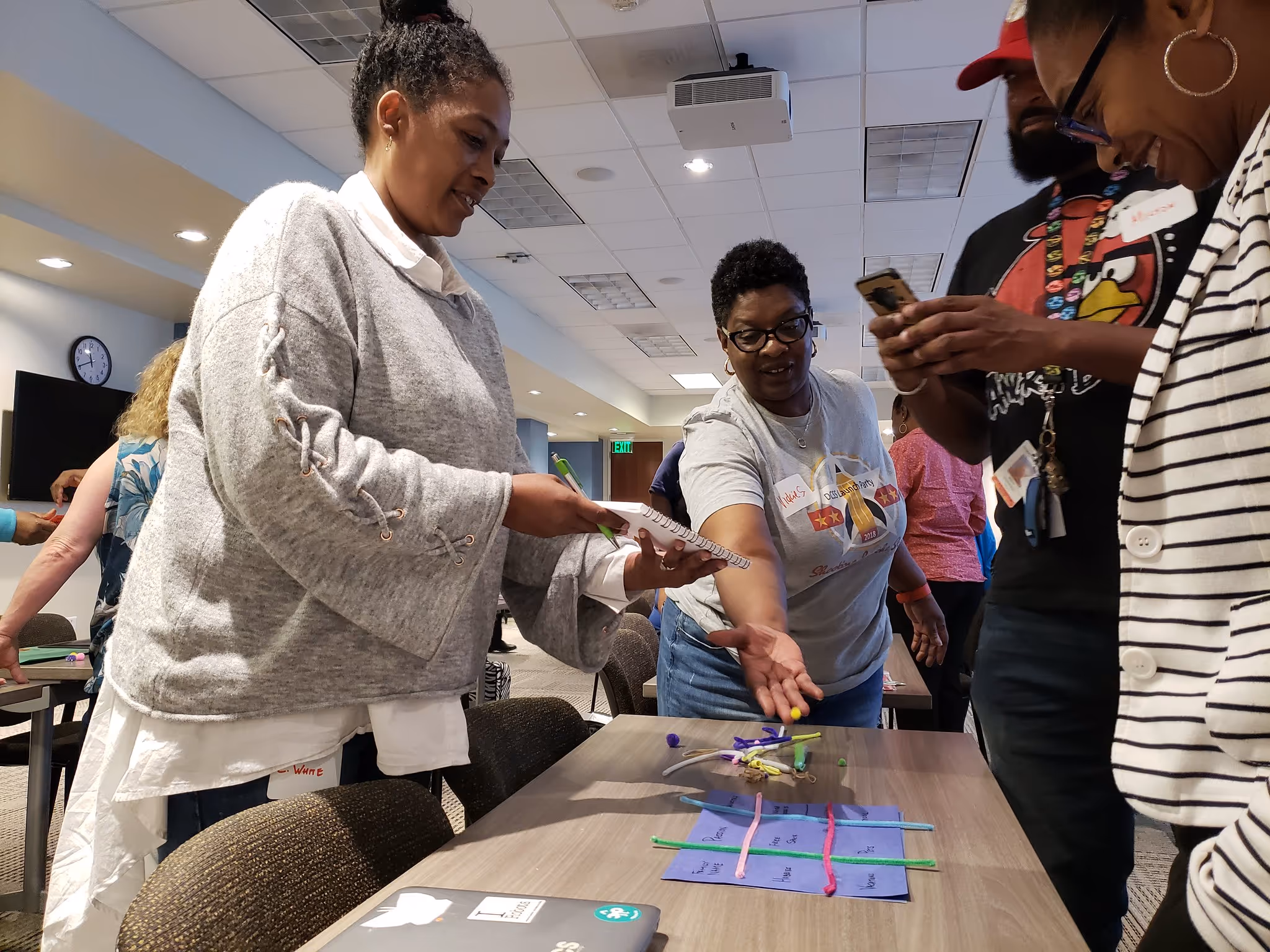 A girl playing a computer game.