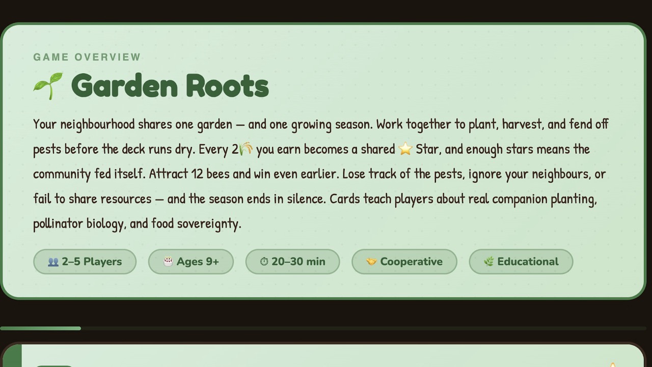 Garden roots tabletop game