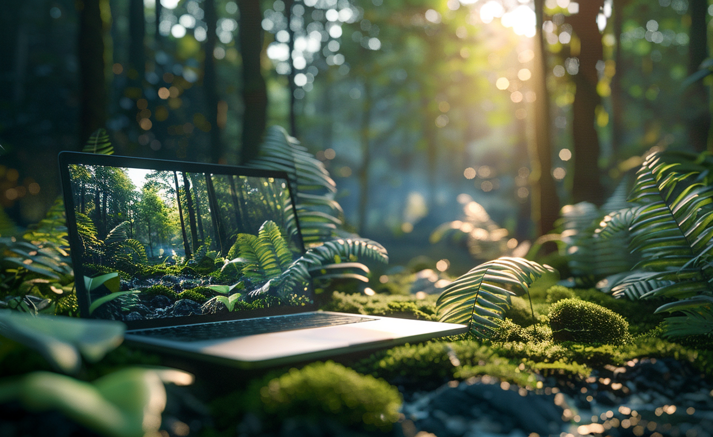 Nature and technology ilustration