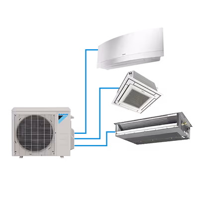 a group of air conditioners