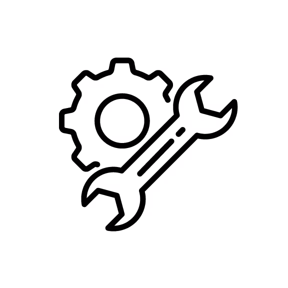 a black background with a black and white image of a gear