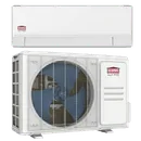 a white air conditioner with a black background