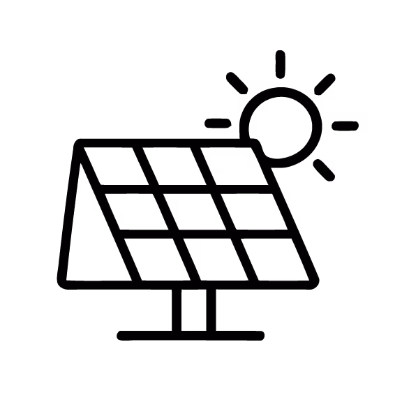a sun and a solar panel
