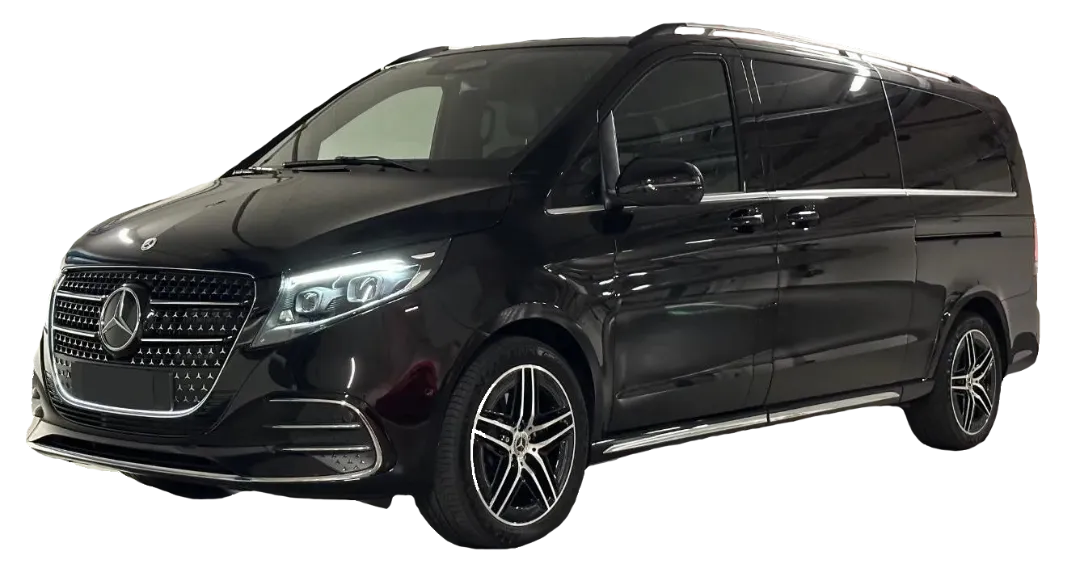 Mercedes Classe V, van de luxe spacieux et raffiné pour les transferts privés et services chauffeur sur la Côte d’Azur.