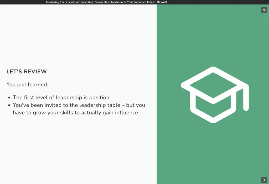 A screenshot of a Briefly Book Summary