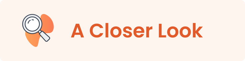 A closer look banner with magnifying glass icon