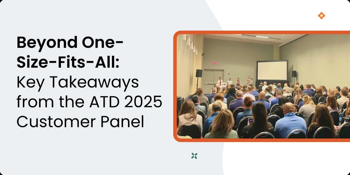 Audience attending ATD 2025 customer panel on personalized learning strategies