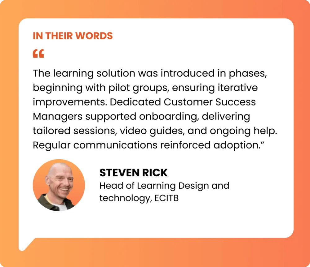 ECITB customer quote with headshot