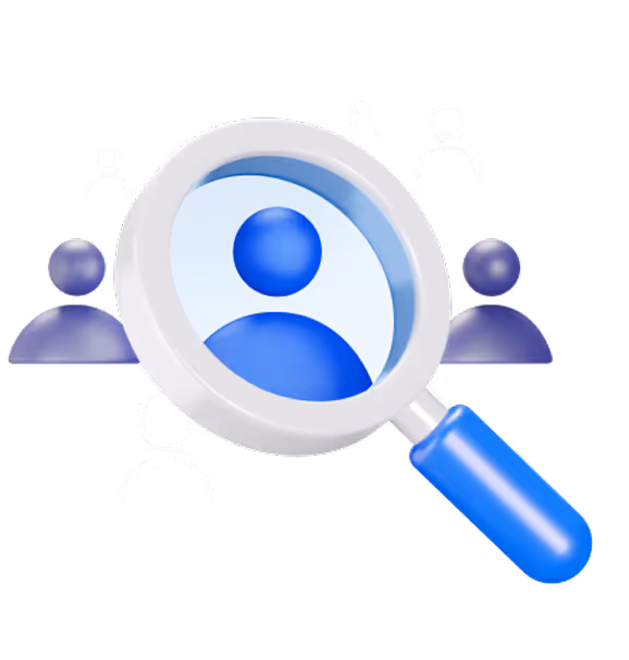 SalarySe illustration – magnifying glass highlighting a user, symbolizing personalized financial solutions and salary-based insights.