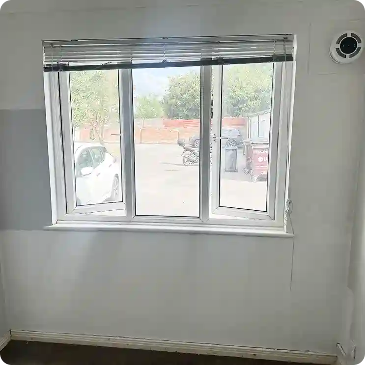 Completed mould remediation project: clean painted walls, window, and installed ERP ventilation unit