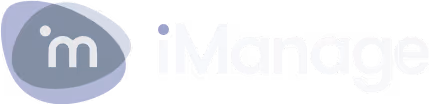 iManage company logo with a stylized lowercase i and m inside a rounded triangular shape.