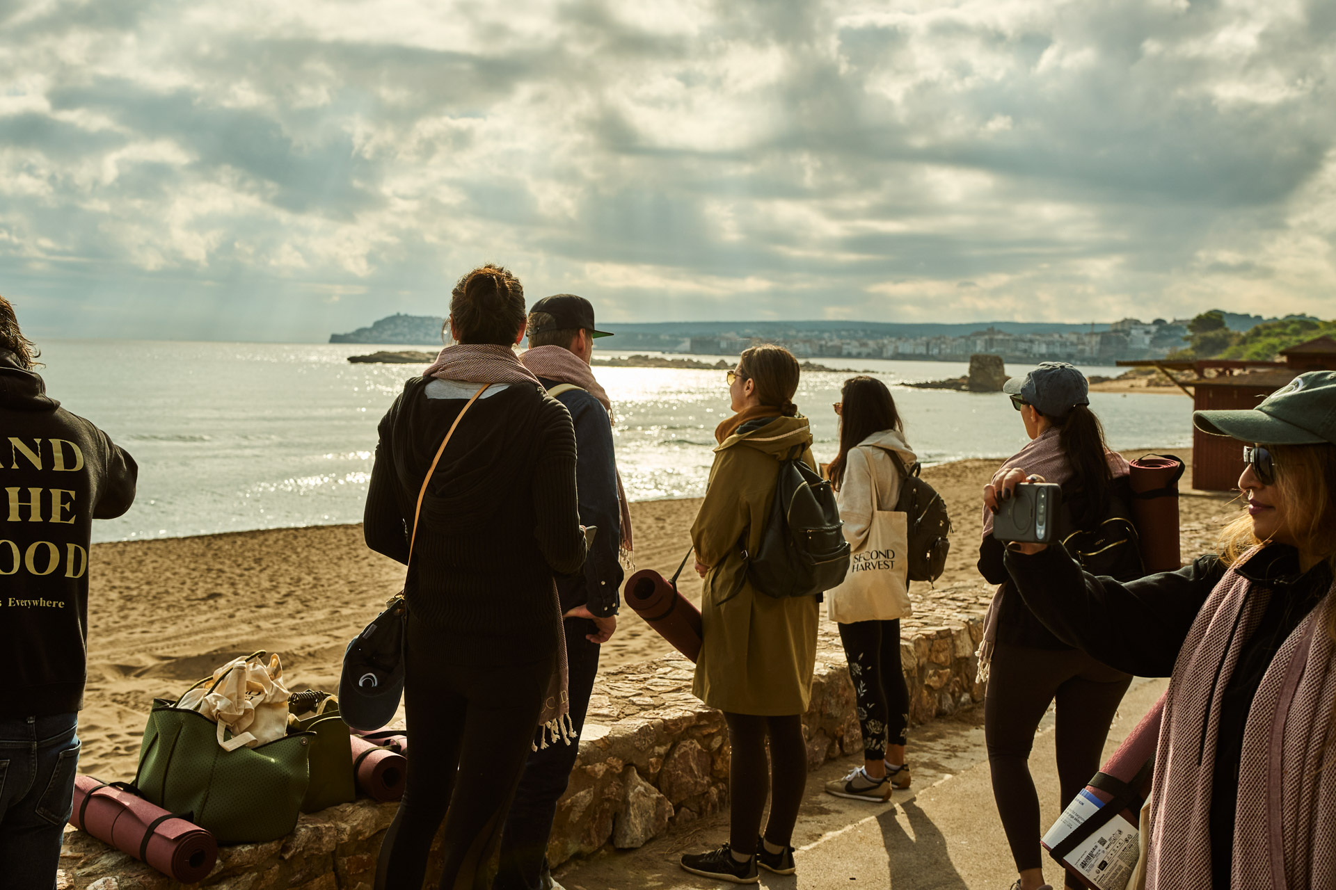 Looking out over the beach and bay from the coastal path