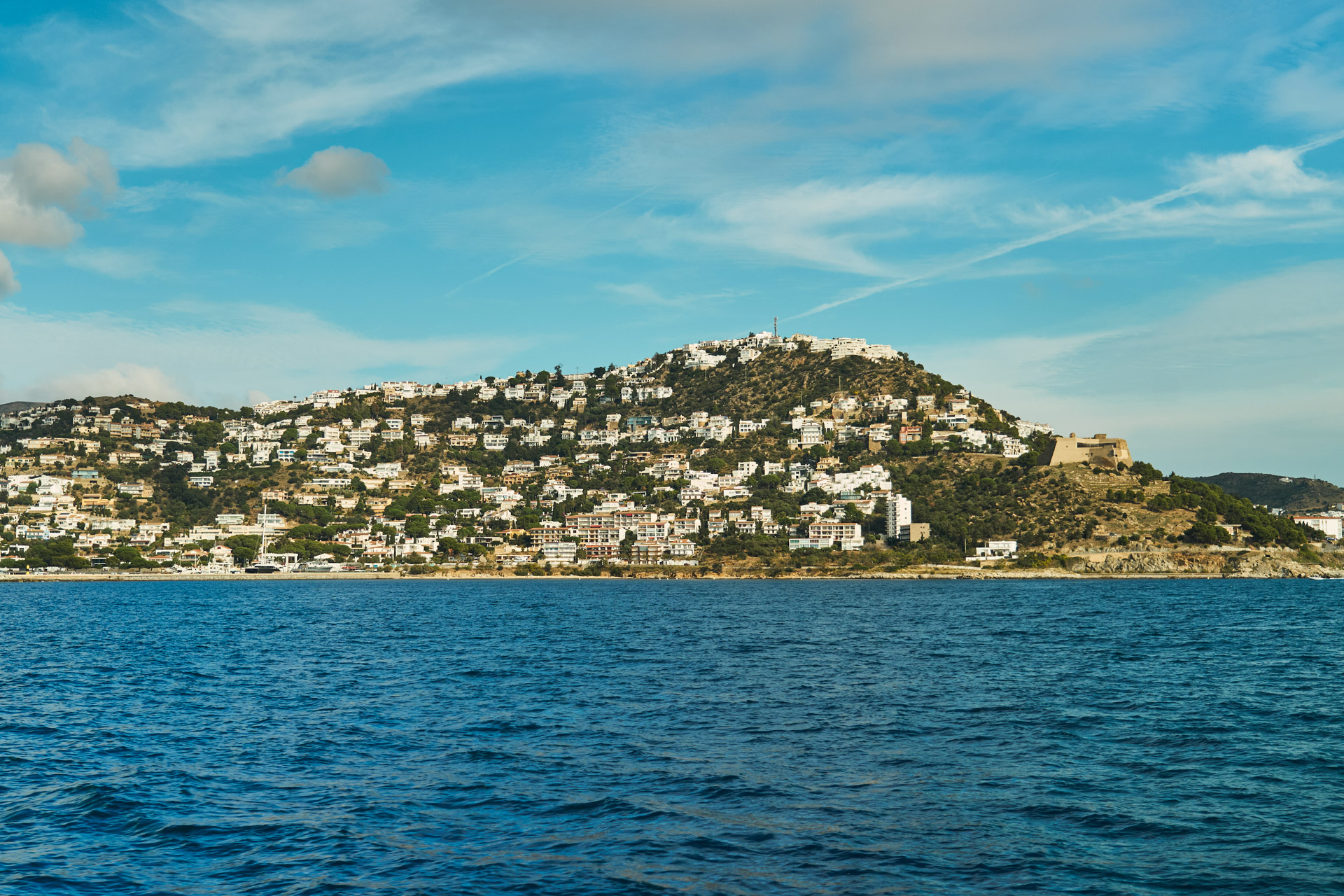The Costa Brava headland seen from the water