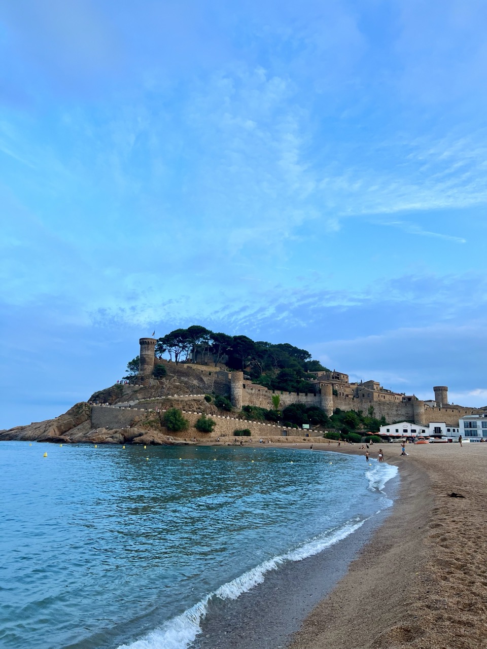 The medieval walled town above the beach at Tossa de Mar