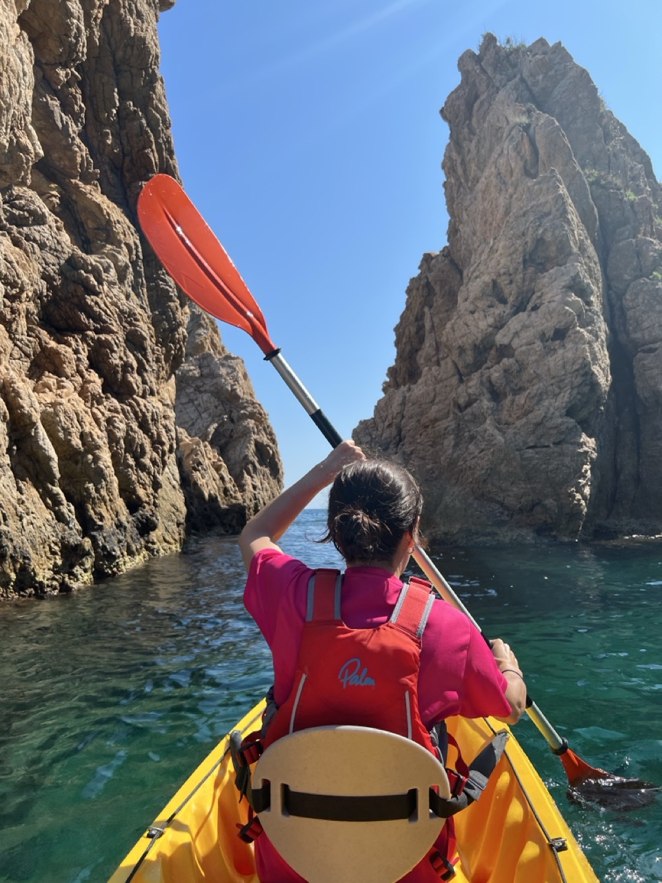 Kayaking beneath the cliffs on the Costa Brava