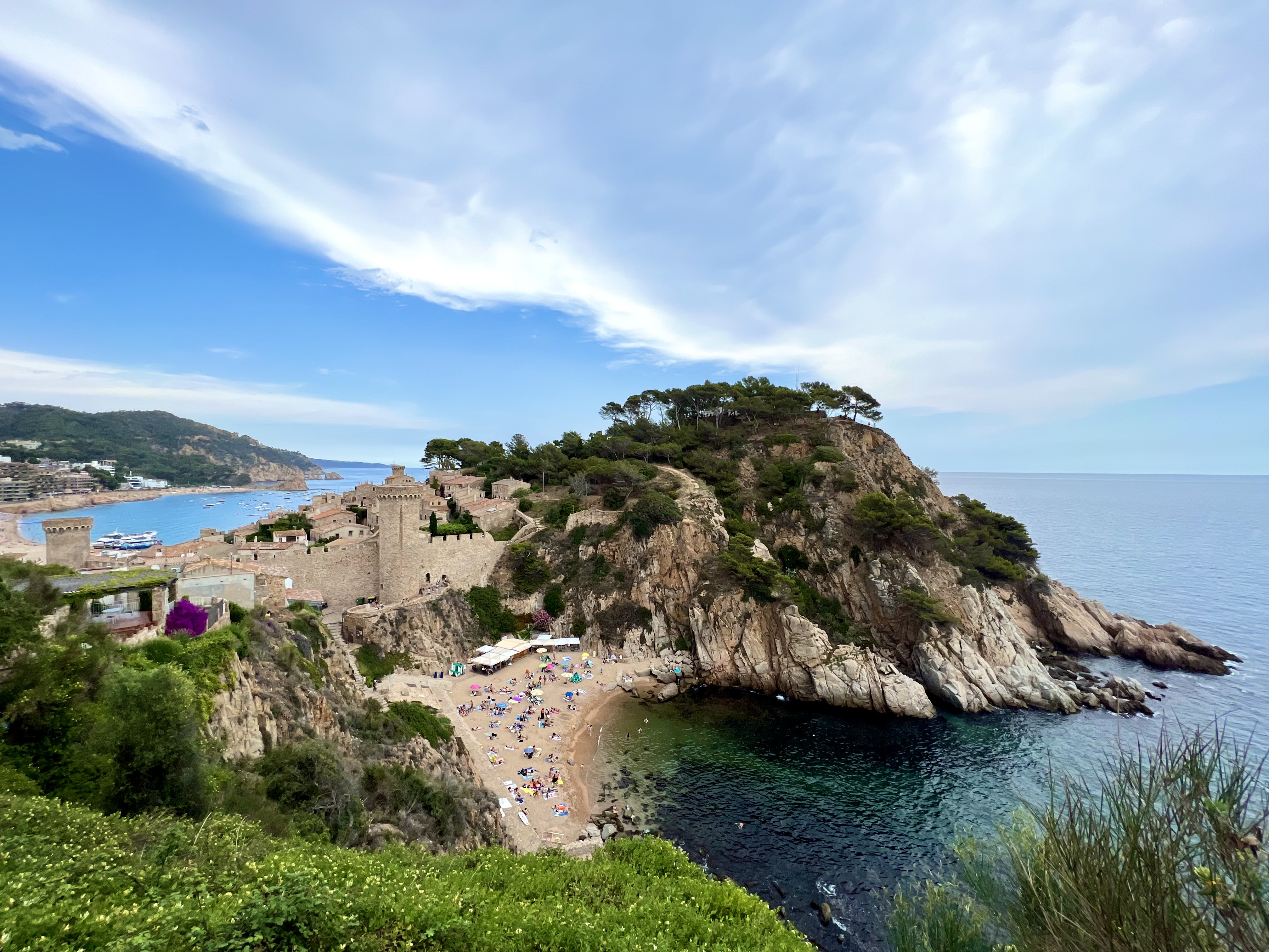 The headland and bay at Tossa de Mar on the Costa Brava